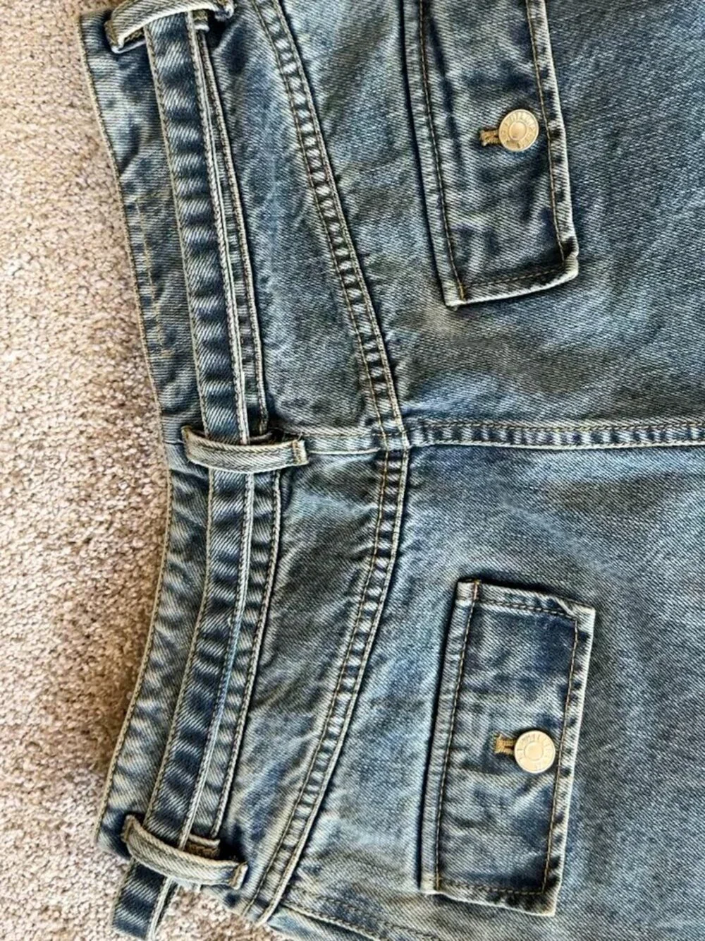 MSRP $550 - Women's 8 - Phillip Lim Blue Belted Wide-Leg Jeans - 100% Cotton